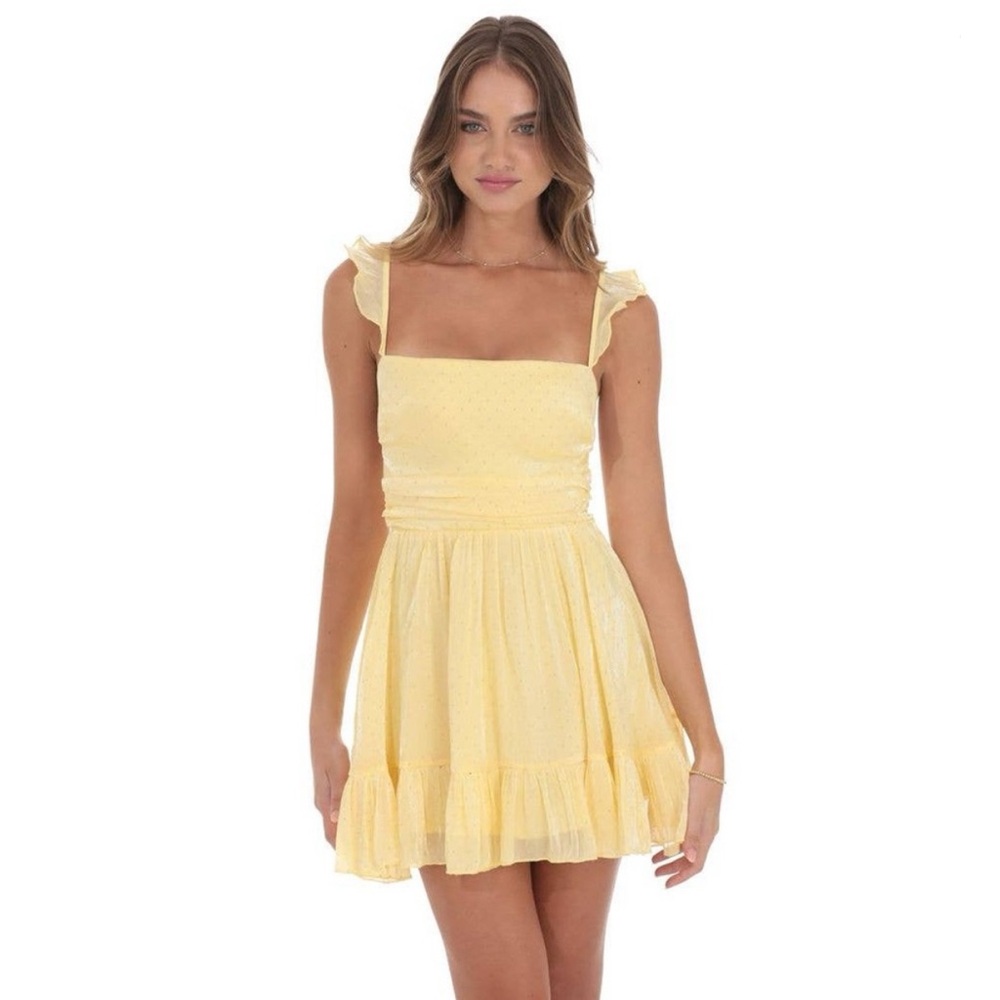 Lucy in the Sky Yellow Mini Dress NWT